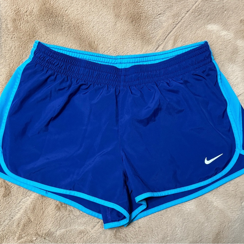 Nike Dri-Fit Blue Lime Green Pull on Shorts Sz Large